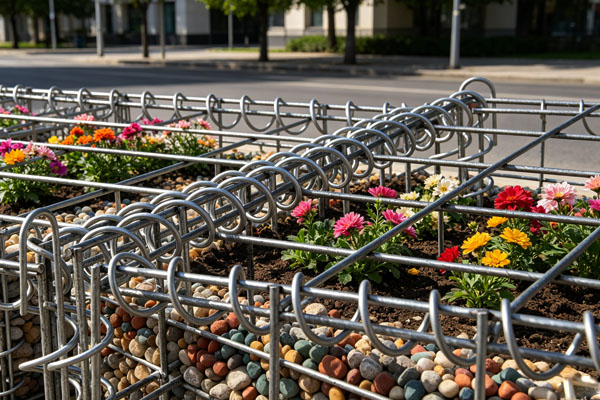 Urban Street Artistic Gabion Flower Border